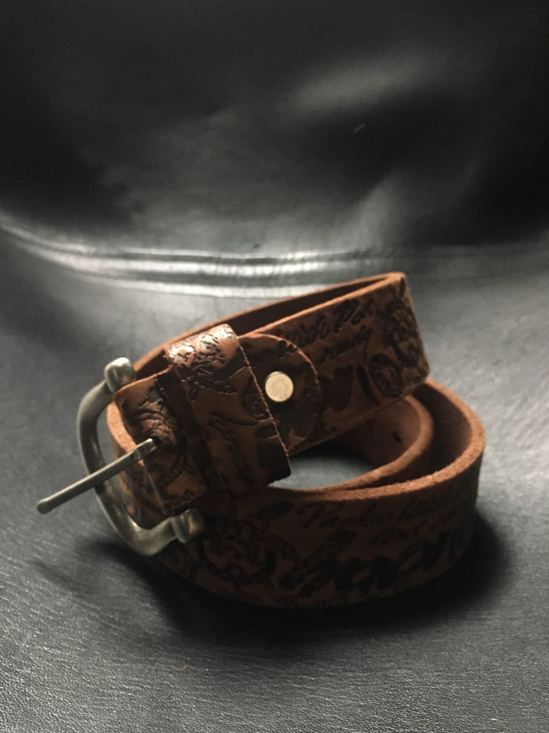 Tooled Leather Belt - Search and Destroy