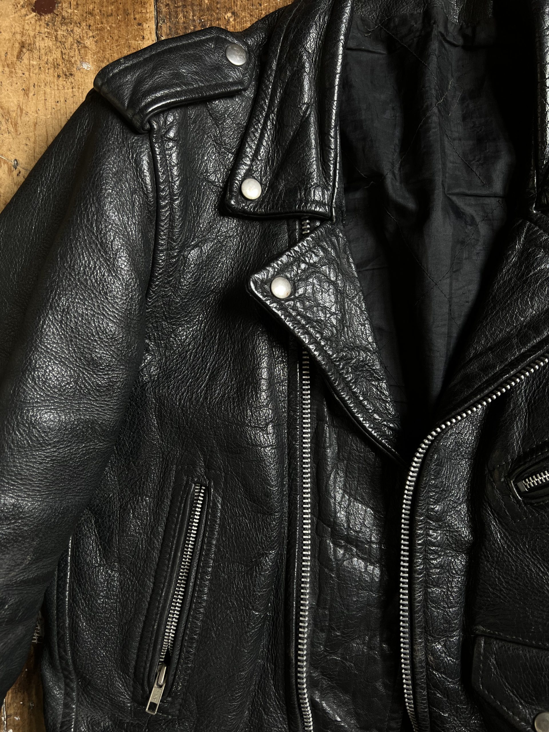 Leather Biker Jacket - Search and Destroy